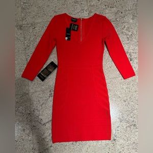 Bebe Red Bandage Bodycon Dress Size XS